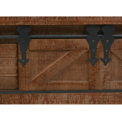 Console table solid fir wood 131x35,5x75 cm brown