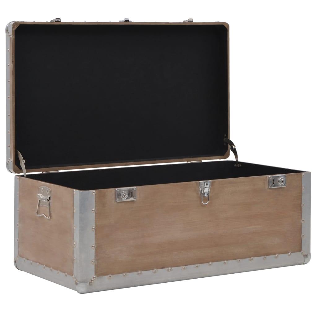 Aufbewahrungsbox Tannenholz Massiv 91x52x40 cm Braun