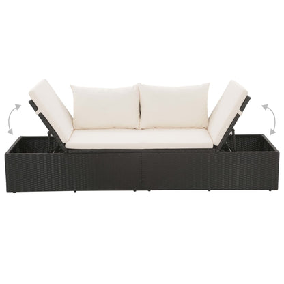 Garden bed black 195×60 cm poly rattan