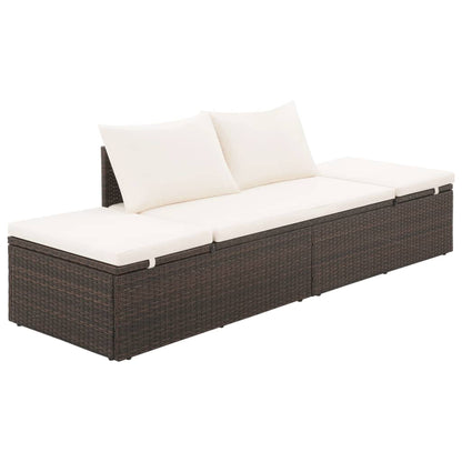 Garden bed brown 195×60 cm poly rattan