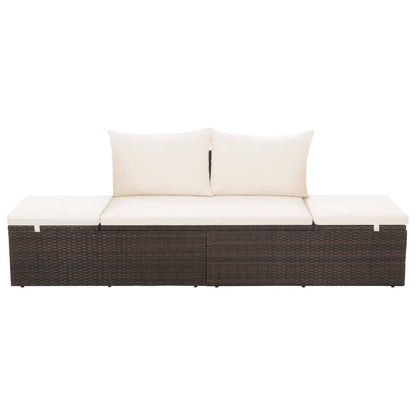 Garden bed brown 195×60 cm poly rattan