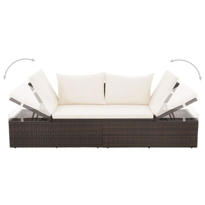 Gartenbett Braun 195×60 cm Poly Rattan