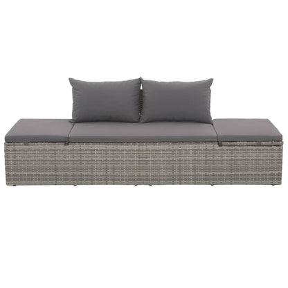 Gartenbett Grau 195×60 cm Poly Rattan