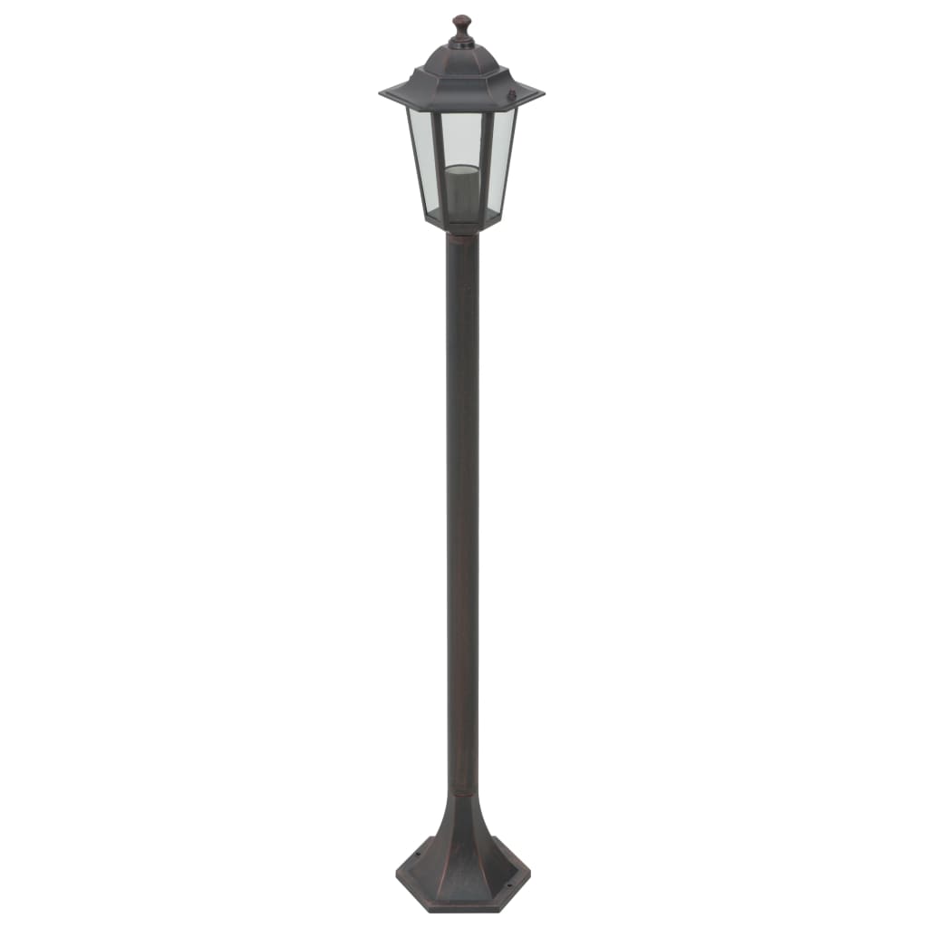 Garten-Pollerleuchte 6 Stk. E27 110 cm Aluminium Bronzefarben