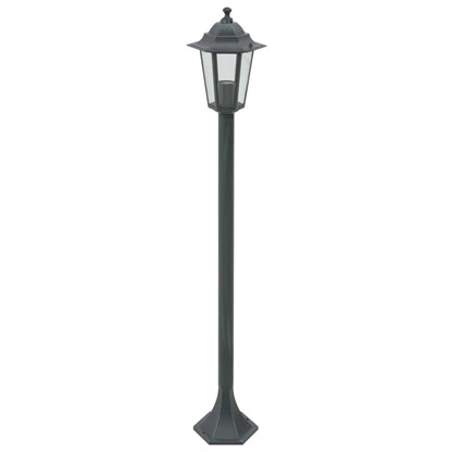 Garten-Pollerleuchte 6 Stk. E27 110 cm Aluminium Dunkelgrün