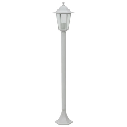 Garten-Pollerleuchte 6 Stk. E27 110 cm Aluminium Weiß