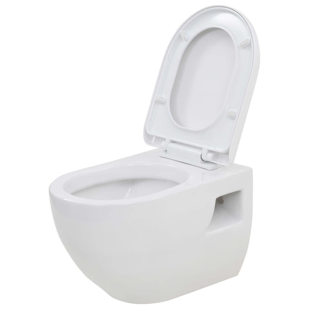 Wall-mounted toilet ceramic white