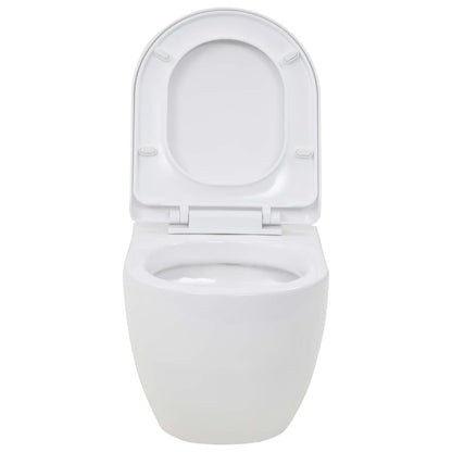 Wall-mounted toilet ceramic white