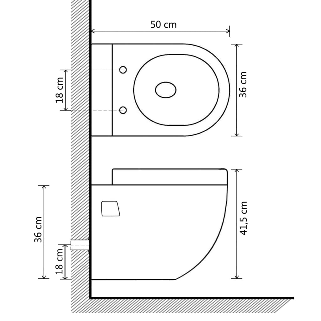 Wall-mounted toilet ceramic white