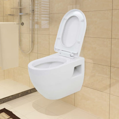 Wall-mounted toilet ceramic white