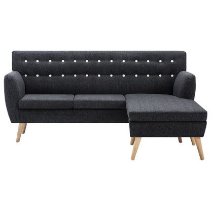 Sofa L-Form Stoff 171,5x138x81,5 cm Dunkelgrau