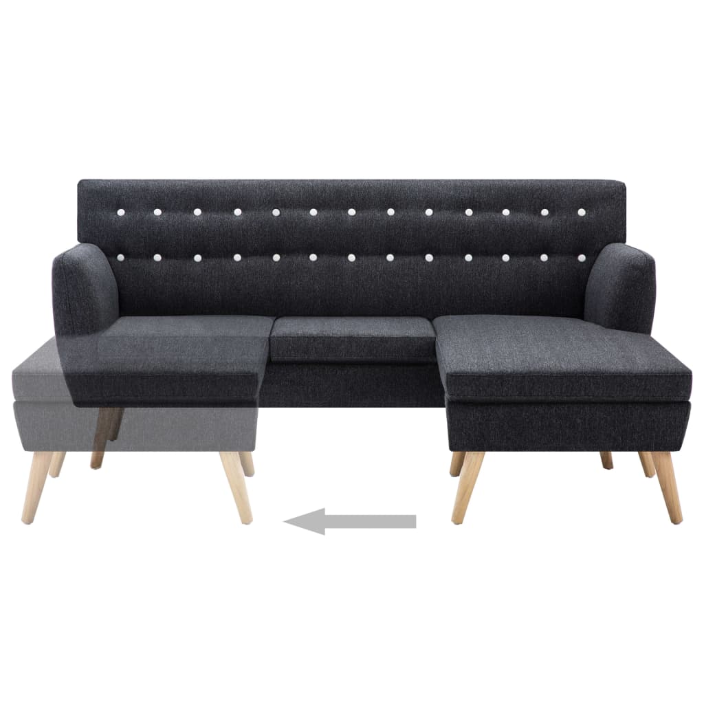 Sofa L-Form Stoff 171,5x138x81,5 cm Dunkelgrau