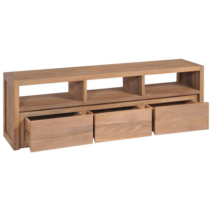 TV-Schrank Massivholz Teak Natur 120×30×40 cm