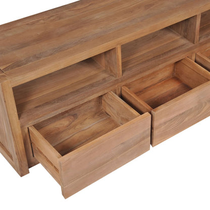 TV-Schrank Massivholz Teak Natur 120×30×40 cm