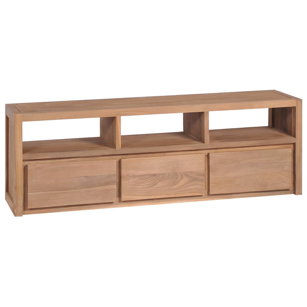 TV-Schrank Massivholz Teak Natur 120×30×40 cm