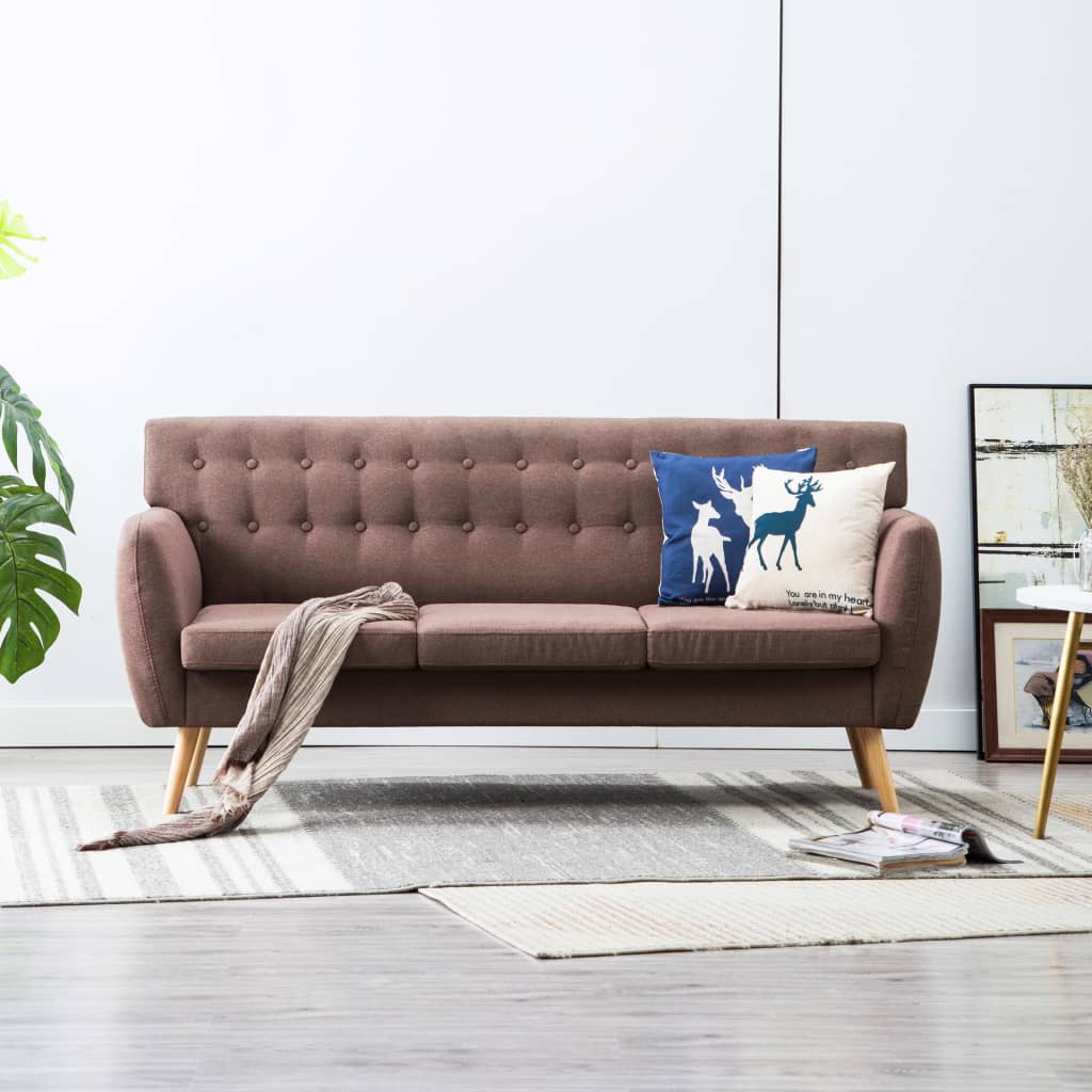 3-Sitzer-Sofa Stoff 172x70x82 cm Braun