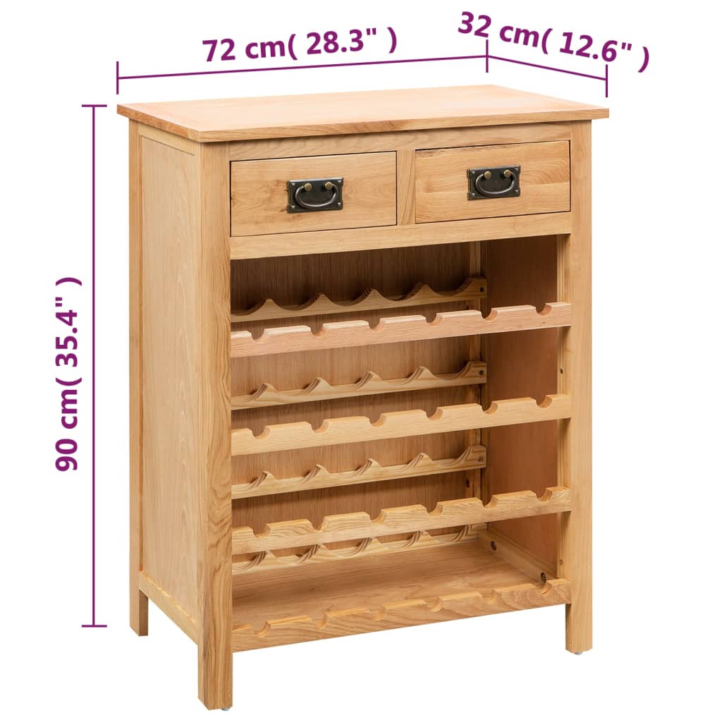 Wine cabinet 72x32x90 cm solid oak