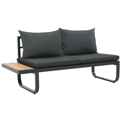 2-tlg. Garten-Ecksofa-Set mit Auflagen Aluminium WPC