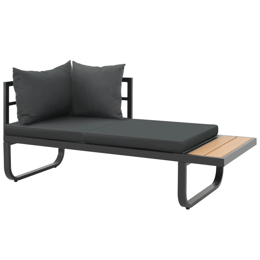 2-tlg. Garten-Ecksofa-Set mit Auflagen Aluminium WPC