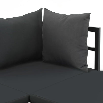 2-tlg. Garten-Ecksofa-Set mit Auflagen Aluminium WPC