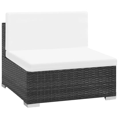 8-tlg. Garten-Lounge-Set mit Auflagen Poly Rattan Schwarz