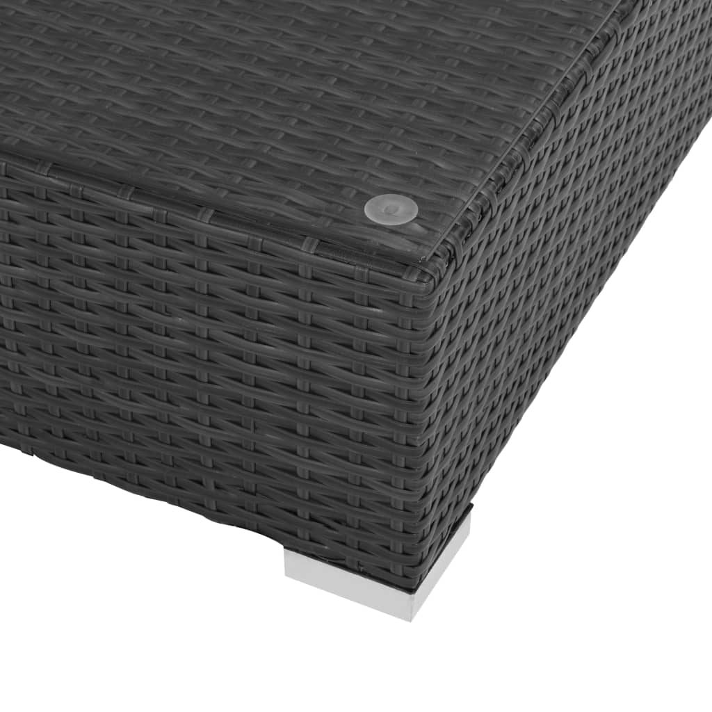 8-tlg. Garten-Lounge-Set mit Auflagen Poly Rattan Schwarz