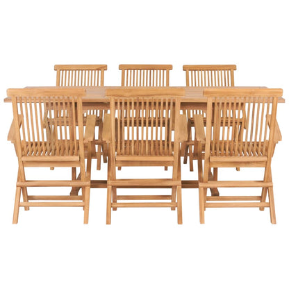 7-tlg. Garten-Essgruppe 150-200 x 100 x 75 cm Massivholz Teak