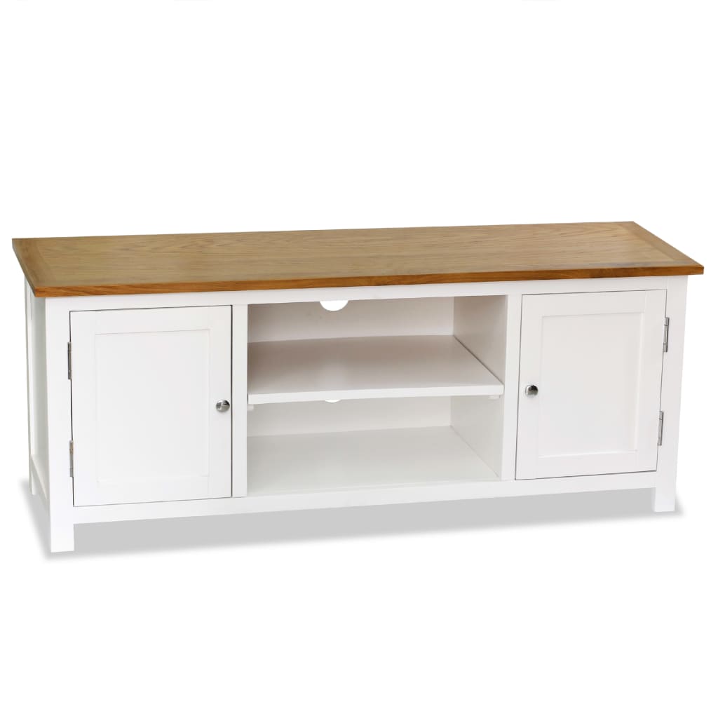 TV-Schrank 120x35x48 cm Massivholz Eiche