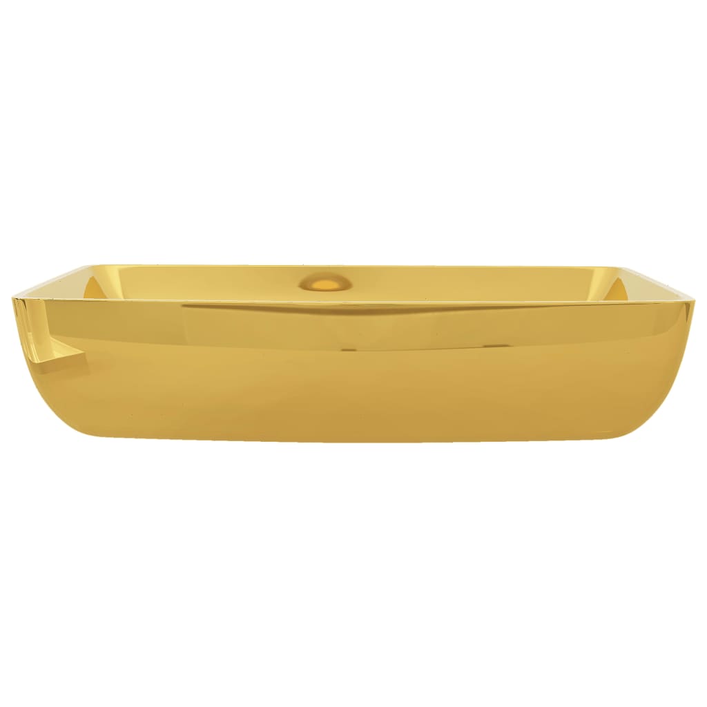 Waschbecken 71 x 38 x 13,5 cm Keramik Golden