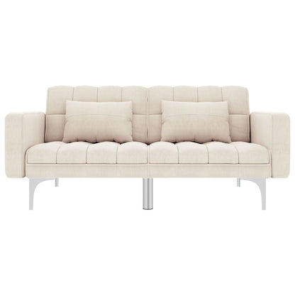 Schlafsofa Creme Stoff