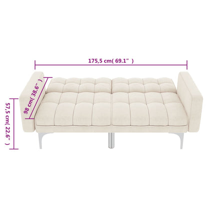 Schlafsofa Creme Stoff