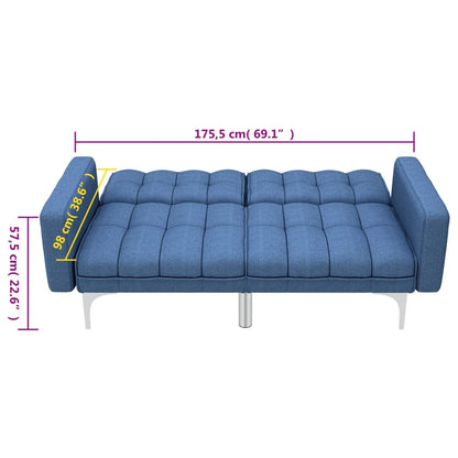 Schlafsofa Blau Stoff