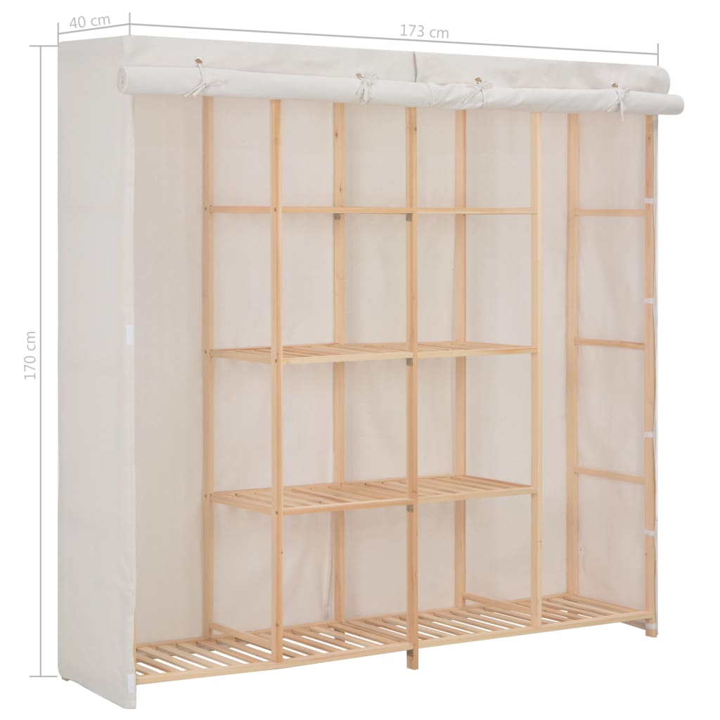 Kleiderschrank Weiß 173 x 40 x 170 cm Stoff