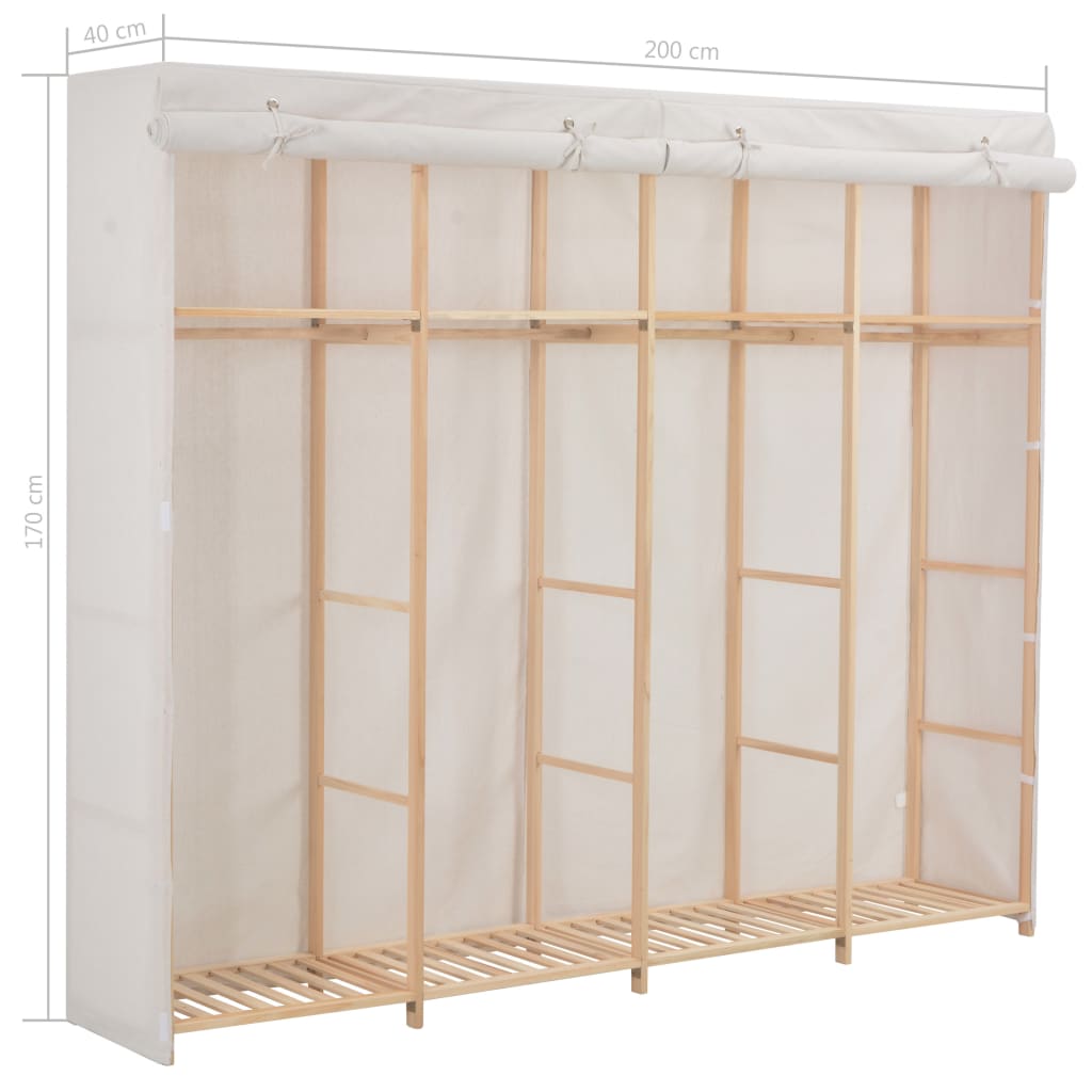 Kleiderschrank Weiß 200 x 40 x 170 cm Stoff