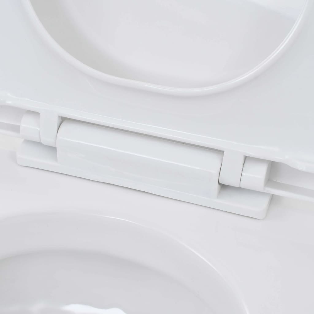 Wall-hung toilet with built-in cistern ceramic white