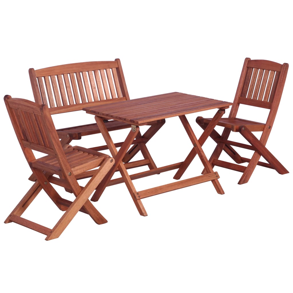 4-piece garden dining set for children solid wood eucalyptus