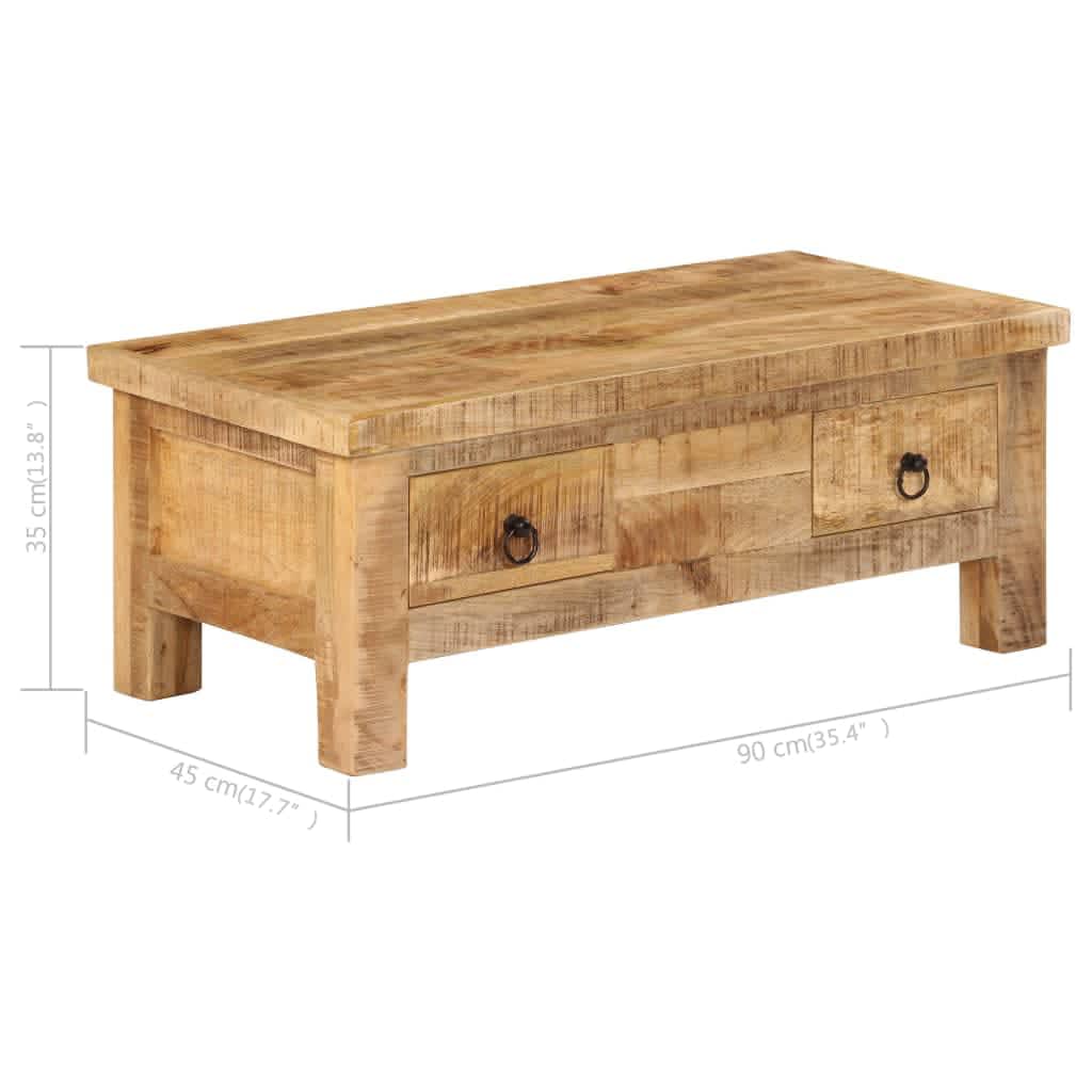 Coffee table 90 x 45 x 35 cm solid mango wood