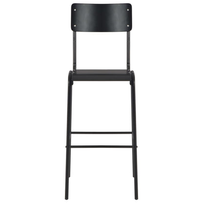 Bar stools 2 pcs. Black solid plywood steel