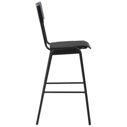 Bar stools 2 pcs. Black solid plywood steel