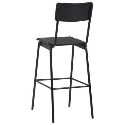 Bar stools 2 pcs. Black solid plywood steel