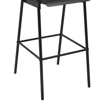 Bar stools 2 pcs. Black solid plywood steel