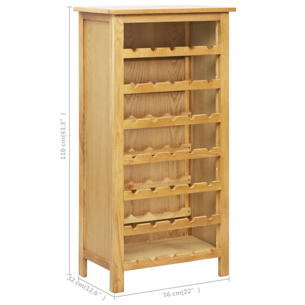 Weinschrank 56 x 32 x 110 cm Massivholz Eiche