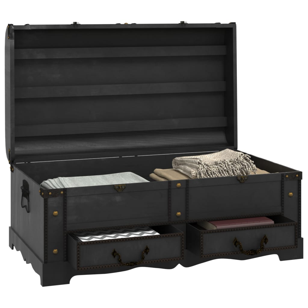 Treasure Chest Wood Large Black