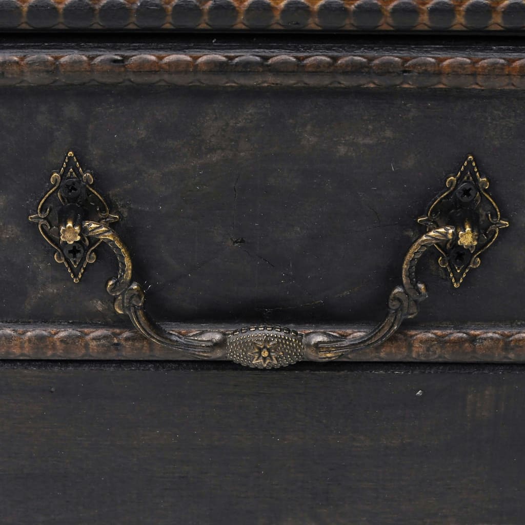 Treasure Chest Wood Large Black