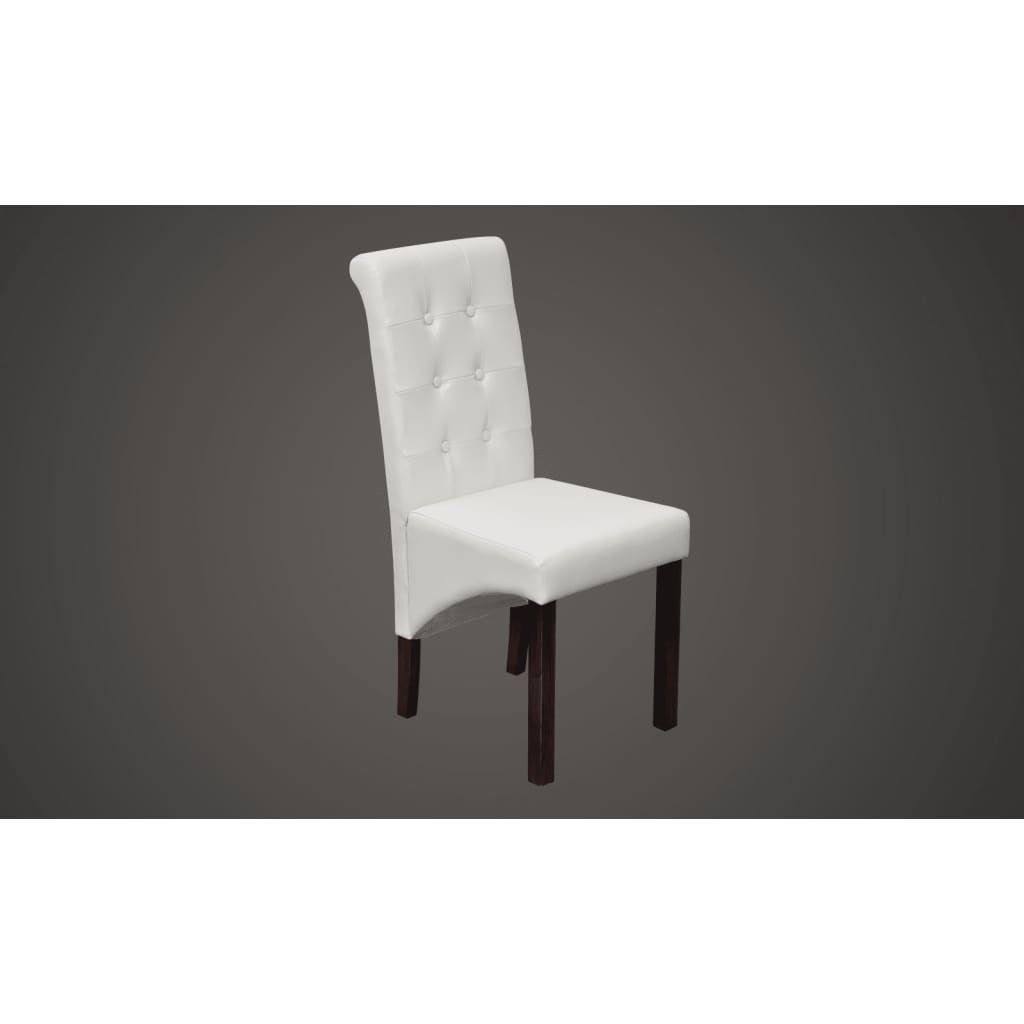 Dining room chairs 6 pcs. White faux leather