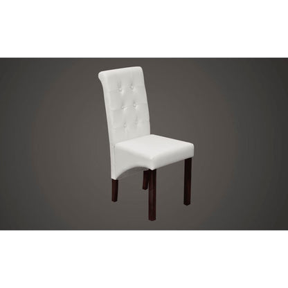 Dining room chairs 6 pcs. White faux leather