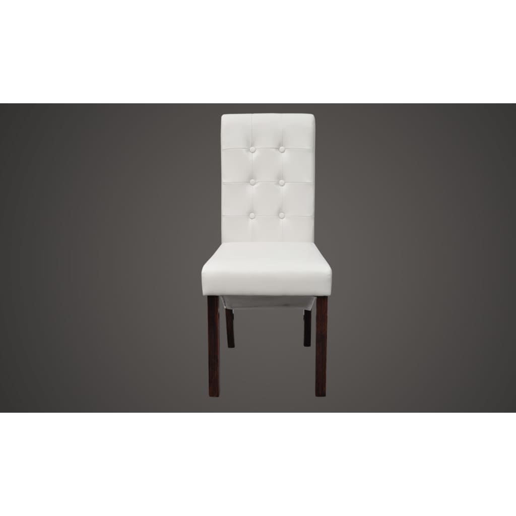 Dining room chairs 6 pcs. White faux leather