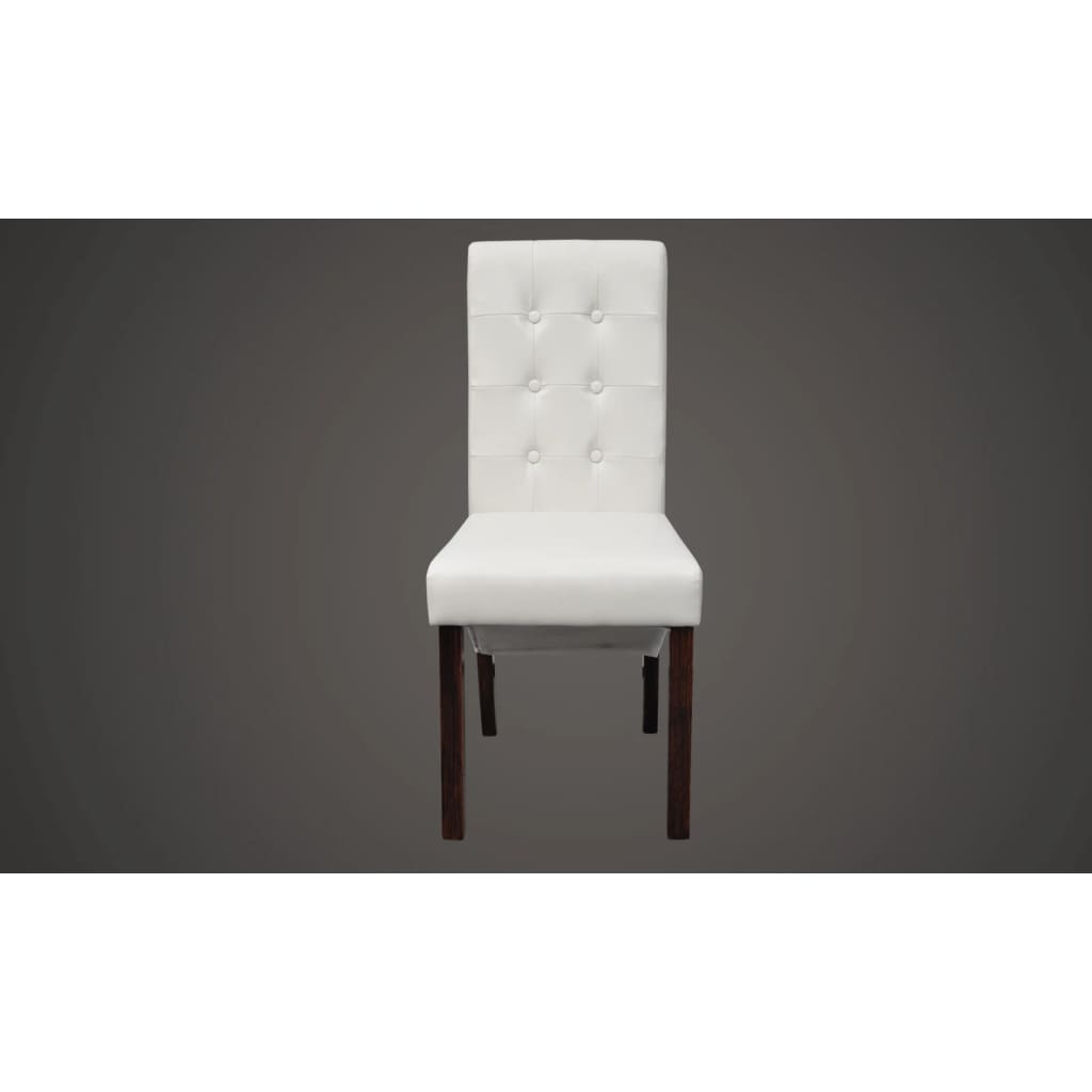 Dining room chairs 6 pcs. White faux leather