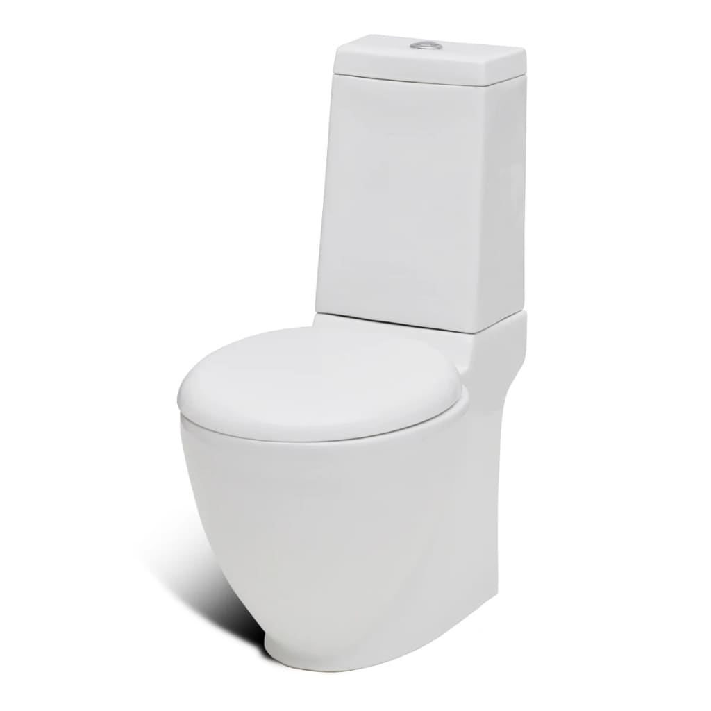 Toilet and bidet set white ceramic