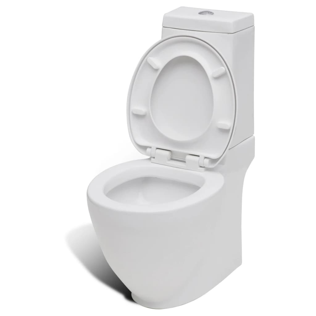 Toilet and bidet set white ceramic